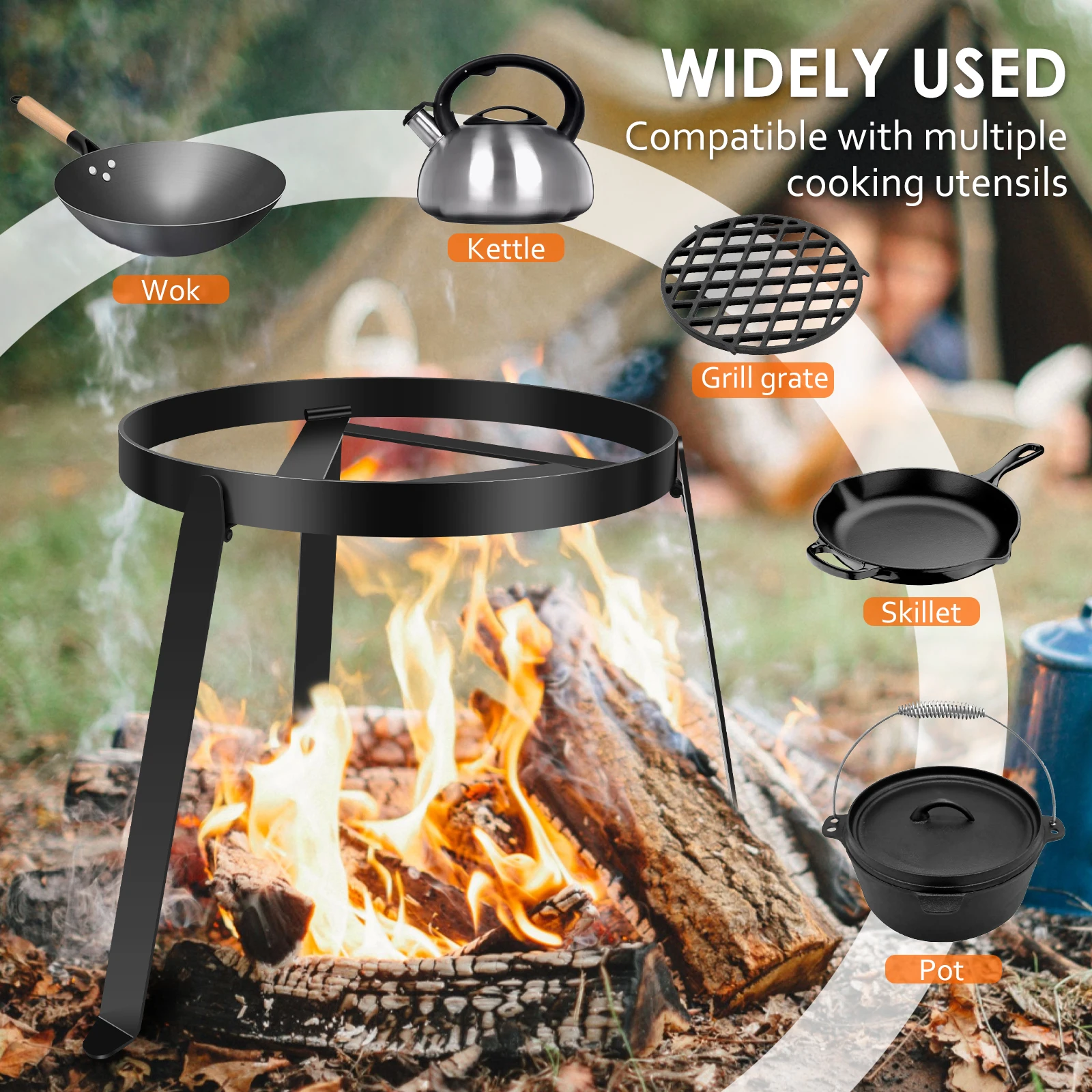 Treppiede per falò da cucina,  - Camping Cooking Open Fire recensione e prezzo