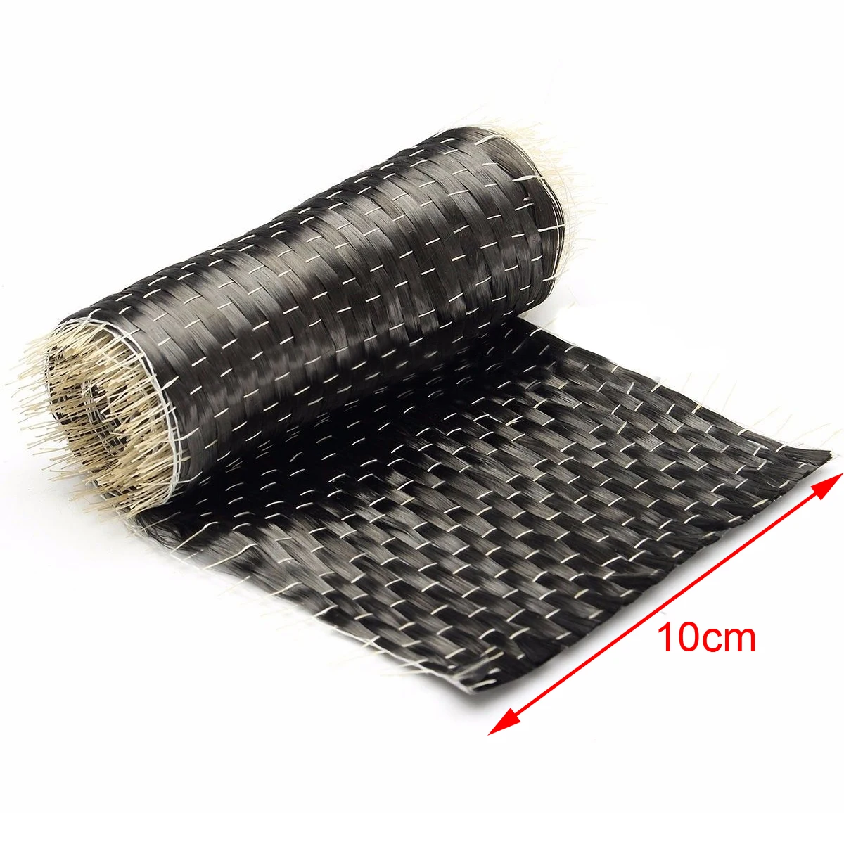 Nowy 12K 200G 10*100cm czarne włókno węglowe tkaniny taśmy jednokierunkowe splot — zdjęcie 4