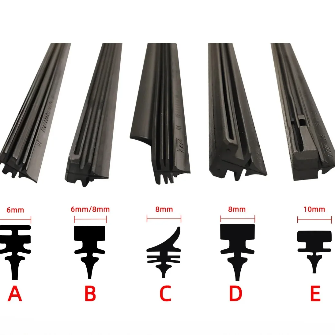 Auto Car All Seasons Windshield Wiper Blades Refills Natural Rubber Strips Wiper Blade Replacement Parts All Types Fit 14\