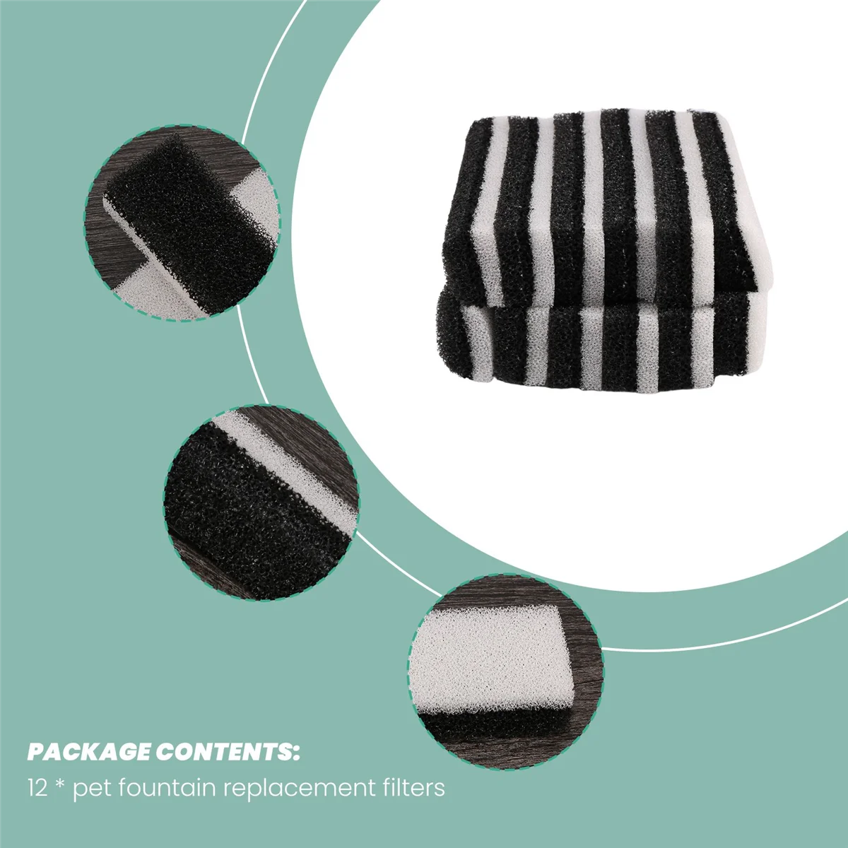 Filtre de fontaine à eau pour animaux de compagnie, remplacement de livre, compatible avec la fontaine à eau WF020, chat et chien, paquet de 12