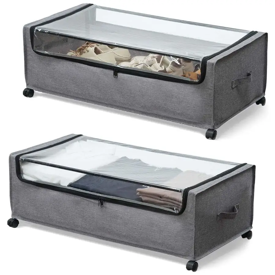 

Bed Storage with Wheels, Under Bed Storage Containers,Underbed Shoe Storage, Drawers for Under Bed, Lockable, Heavy Duty, XXXXL