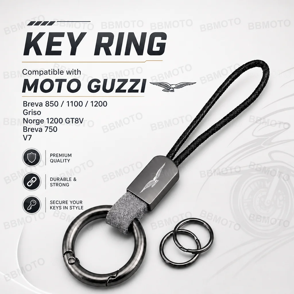Porta Llaves Universal de Microfibra y Cuero Vacuno para Moto Guzzi Breva 850 1100 1200 GRISO BREVA 1100 NORGE 1200 GT8V BREVA 750 V7