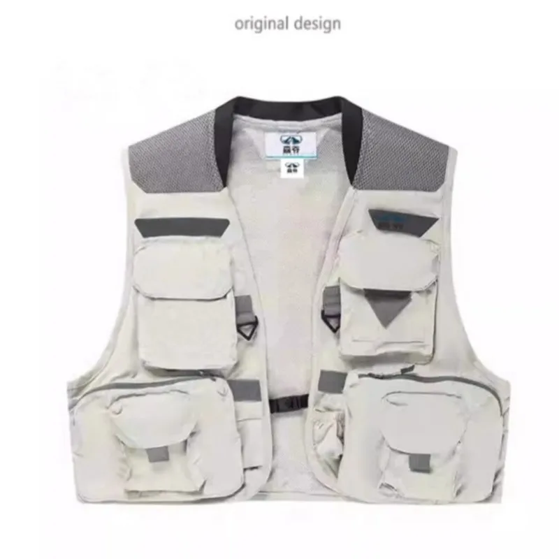 Outdoor fishing and camping vest for men and women, multi-pocket work vest, breathable, casual and multi-functional coat