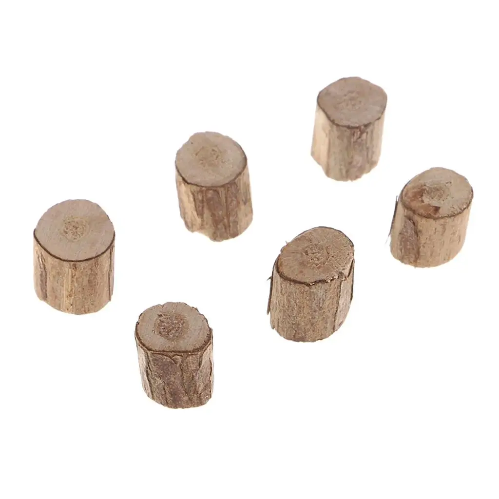 Mini losas de madera natural de estilo rústico, 100 piezas, 3-6mm, para decoraciones DIY