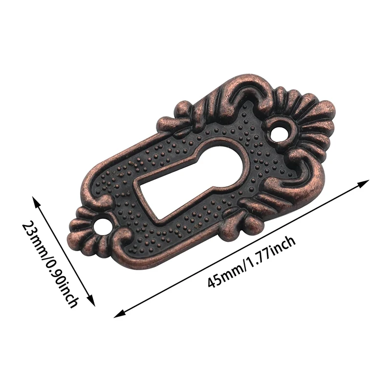 2 Stuks Antieke Sleutelgat Cover 45*23mm Lade Lock Hoofd Patch Voor Dressoirs, Kasten, bureaus Laden Meubelbeslag