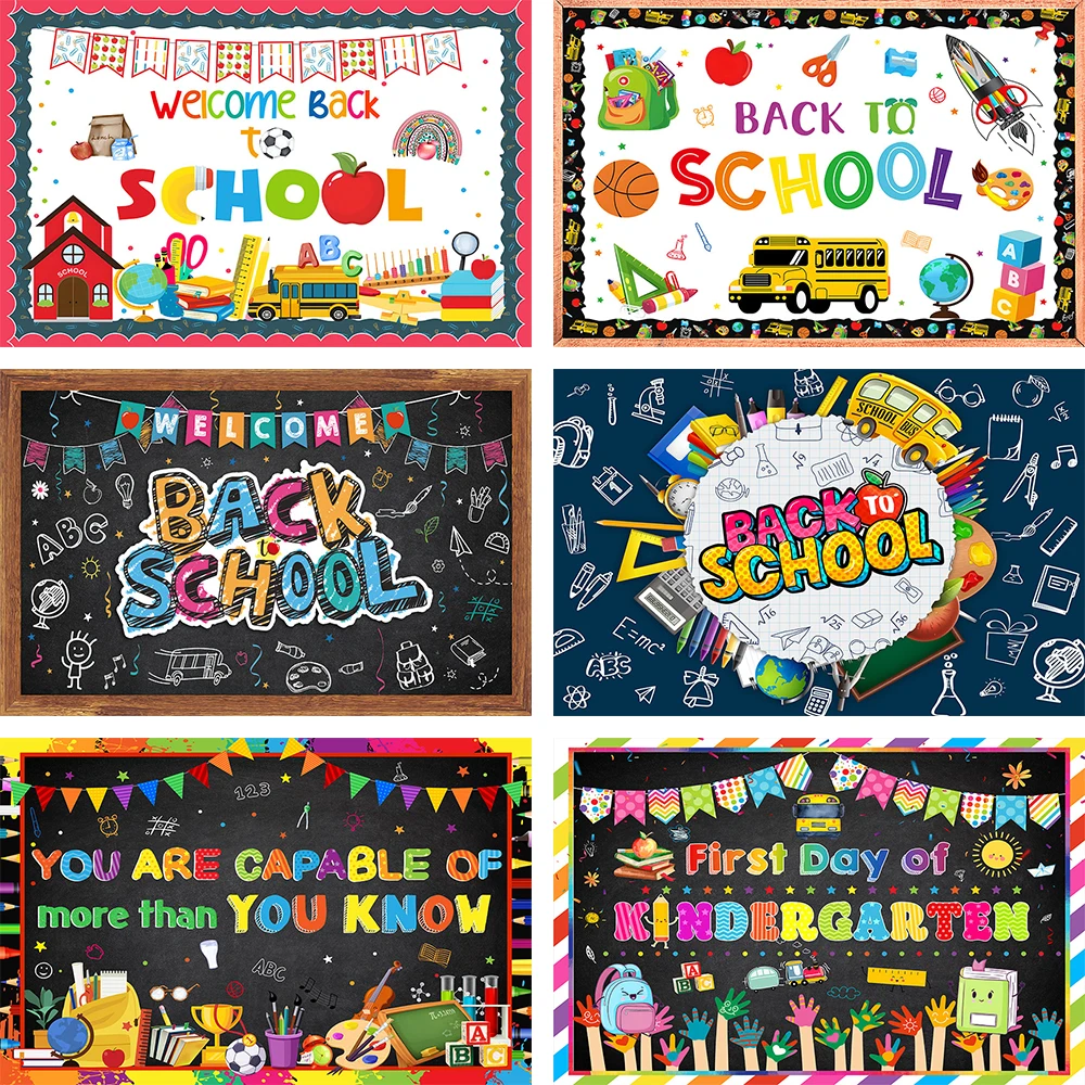 

AIBIIN Children Back To School Backdrop Term Begins Kindergarten Portrait Photography Background Decoration Studio Props