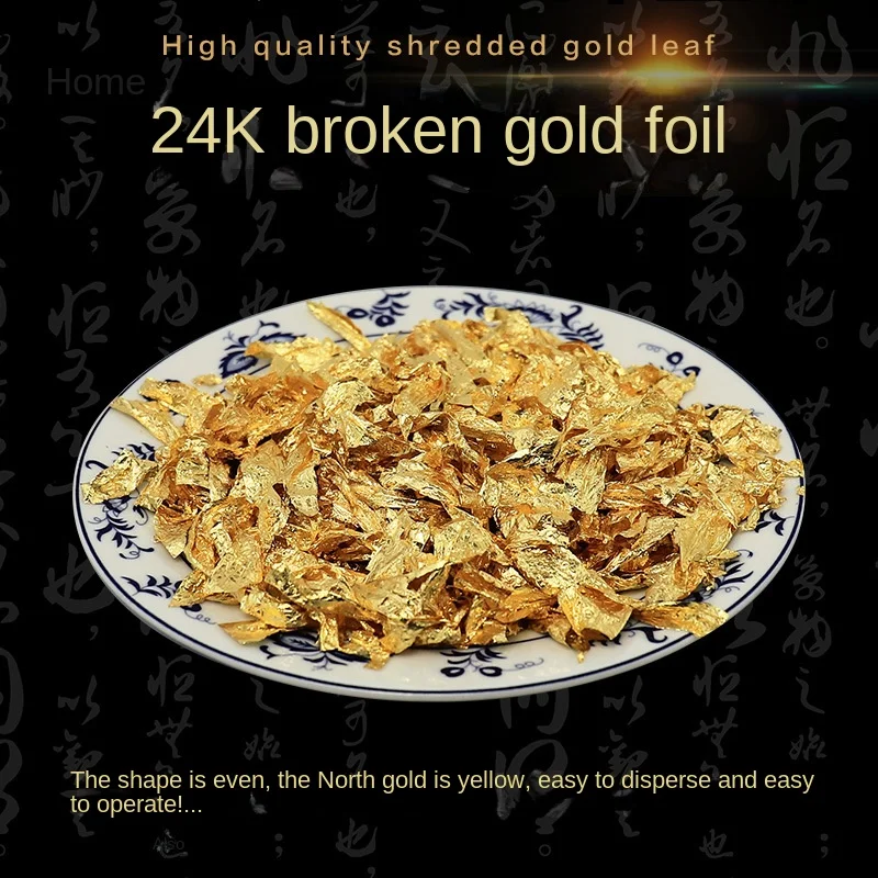 99.9% Big Broken Gold Foil-1g Cosmetic Essence Gold Foil Soap Decorative Gold Foil Fragments mask for face women nail supplies