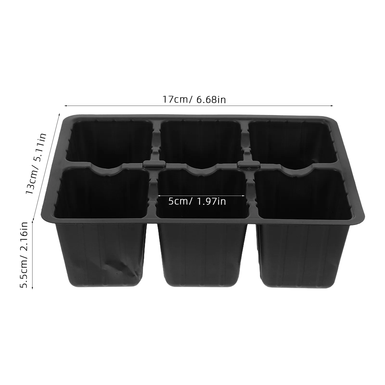 30Pcs Black Plastic Seedling Trays Drainage Holes Seed Starter Flat Bottom Germination Tray Indoor Outdoor Vegetable Flower