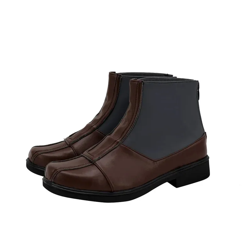 Sepatu Cosplay Sepatu Bot Kulit PU Properti Cosplay Halloween untuk Pria Dewasa