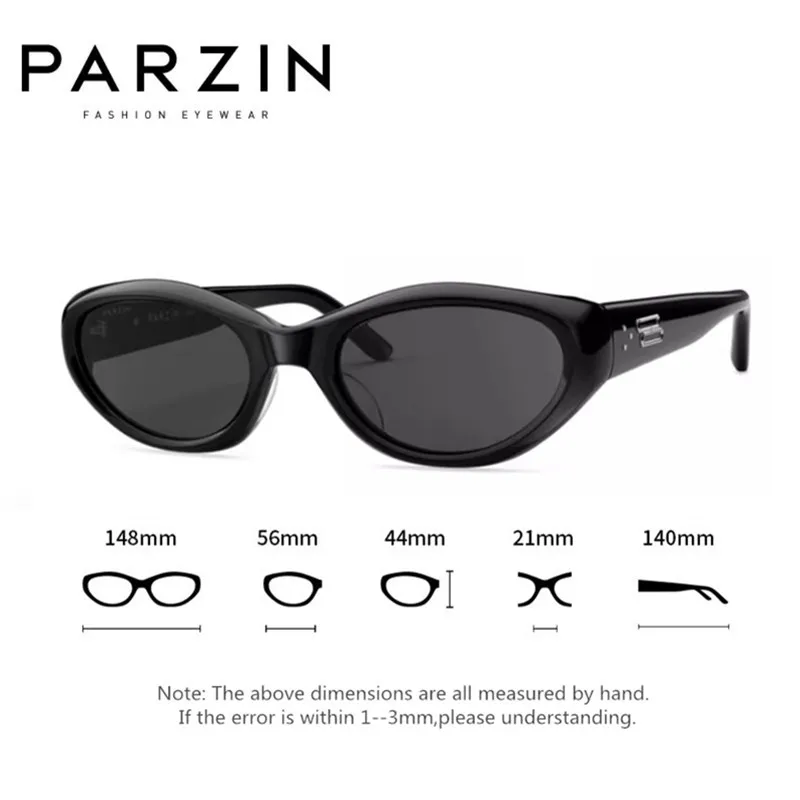 PARZIN Vintage Cat Eye Sunglasses Women Acetate Men Sunglasses UV400 Shades 91707