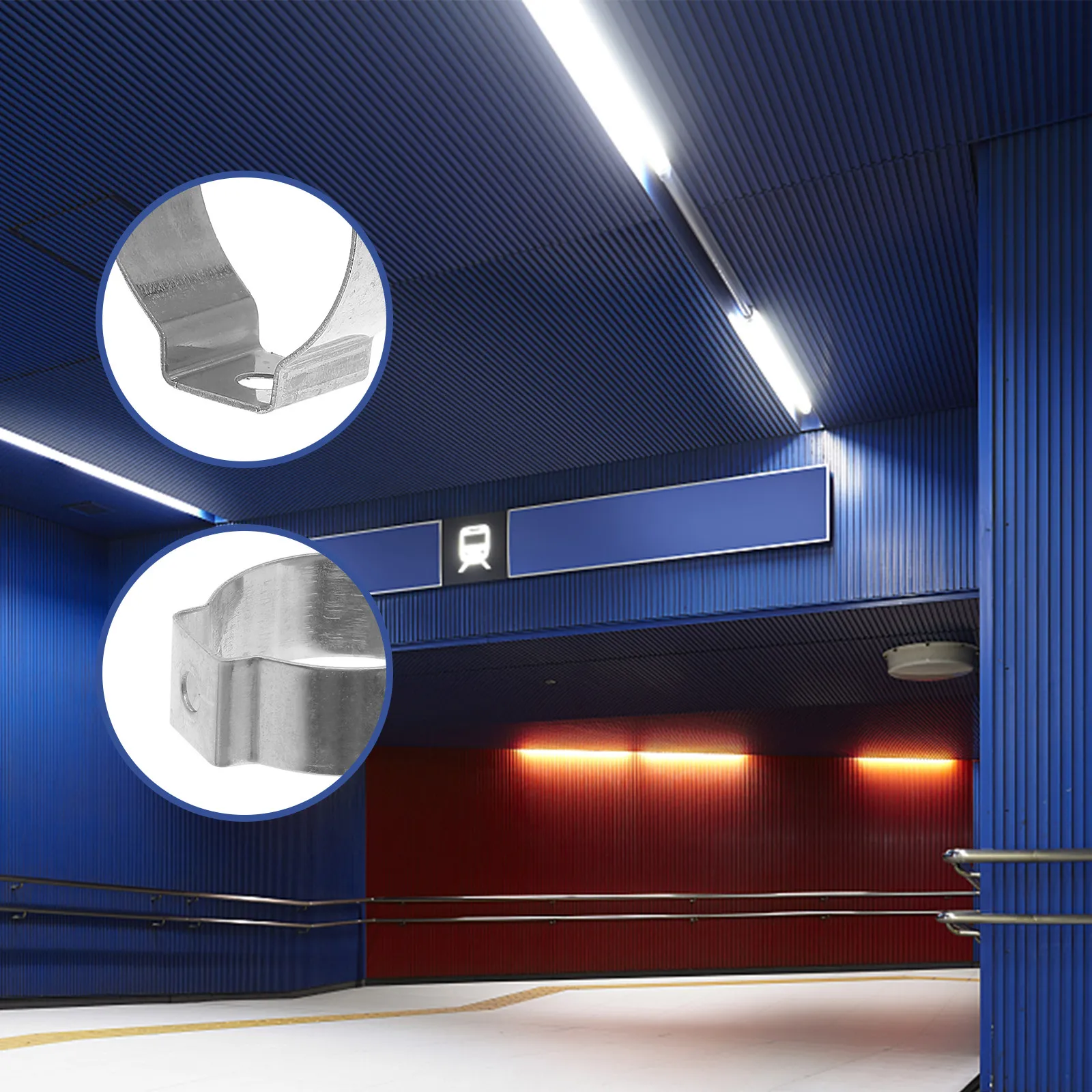 

30 шт. зажимов для ламп из нержавеющей стали, сверхпрочные U-образные пружинные зажимы для ламп T10, для внутреннего и наружного использования, серебристый цвет