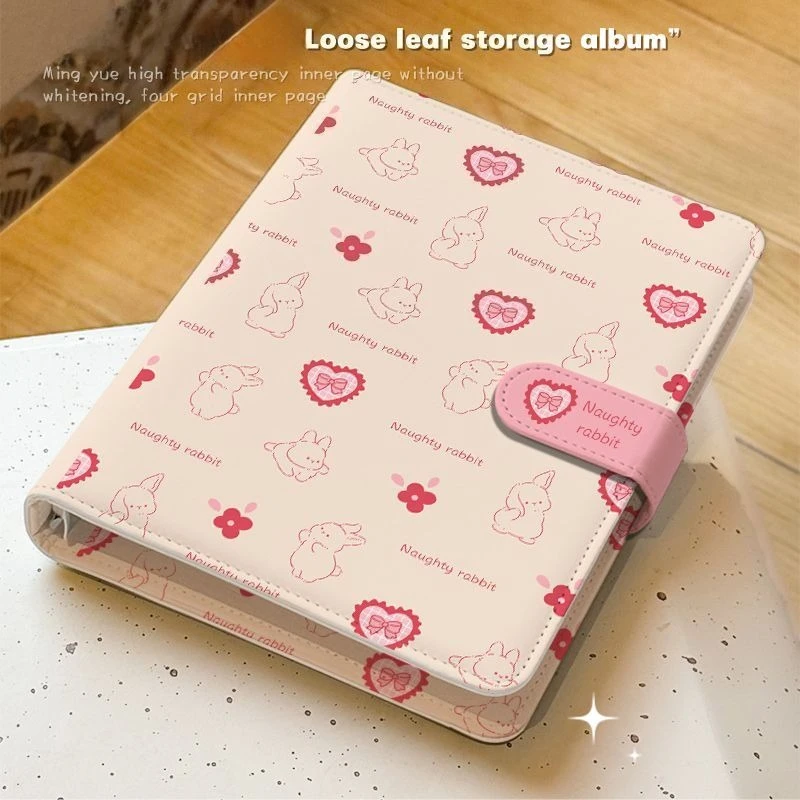 

Heart Bow & Rabbit A5 Card Binder Waterproof PU Kpop Photo Album Idol Collecting Book 3inch Photocard Holder Korean 포카 바인더