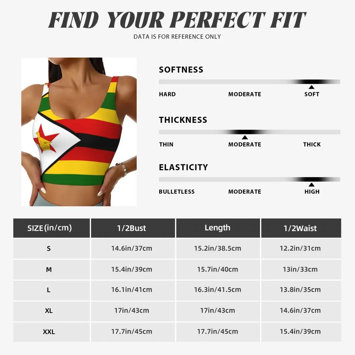 سترة يوجا المرأة رياضة المحاصيل القمم زيمبابوي العلم الشارع الشهير تجريب تنفس تانك القمم الإناث S-XXL