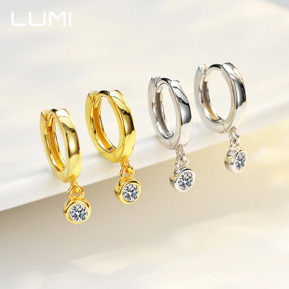 

LUMI 0,1 карата Муассанит, стерлинговое серебро 925 пробы, пряжки для ушей - супер изысканные женские серьги, роскошные вечерние свадебные бриллианты