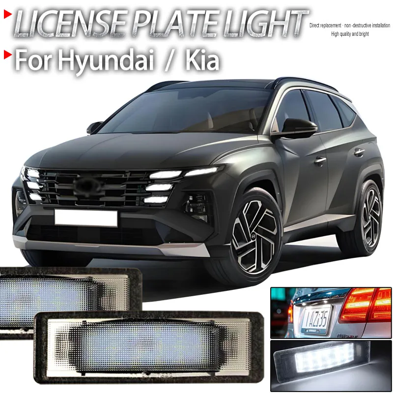 2Pcs Auto Fehler-Freies Led Hinten Lizenz Nummer Platte Lichter Für Hyundai Tuscon 2019-2020 Sonata 2006-2010 Kia Sportage 2017-2022