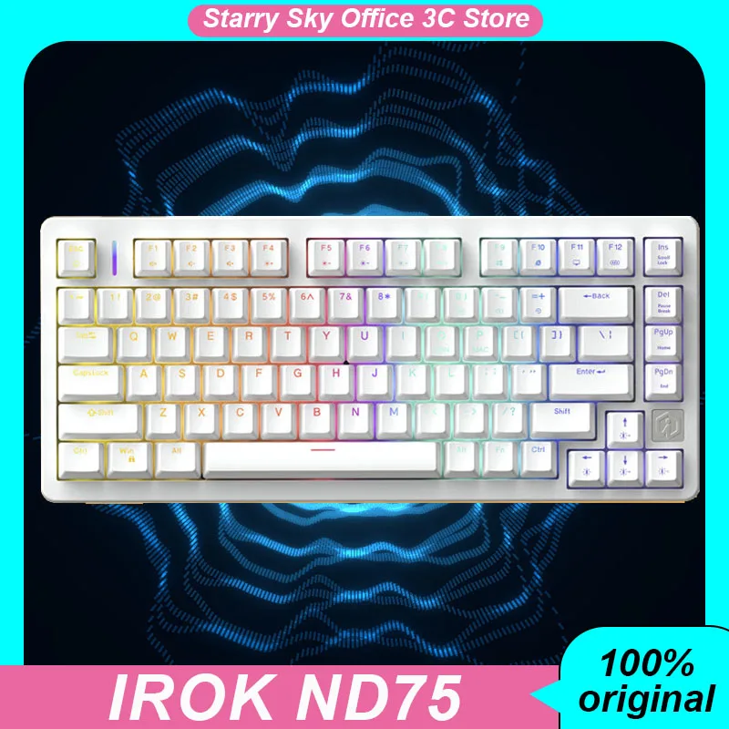 

Irok Nd75 Magnetic Switch Mechanical Keyboard Wired Rt Mode Hot Swappable Rgb 75% 81keys Laptop Game Keyboard Pc Pc Accessories