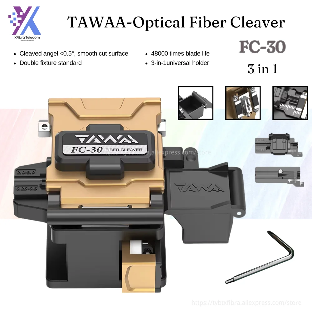 

Оптоволоконный Кливер TAWAA FC-30 с высокой точностью Komshine Кливер 48000 Кливер, 220 + очищает оптоволоконную чистящую платформу