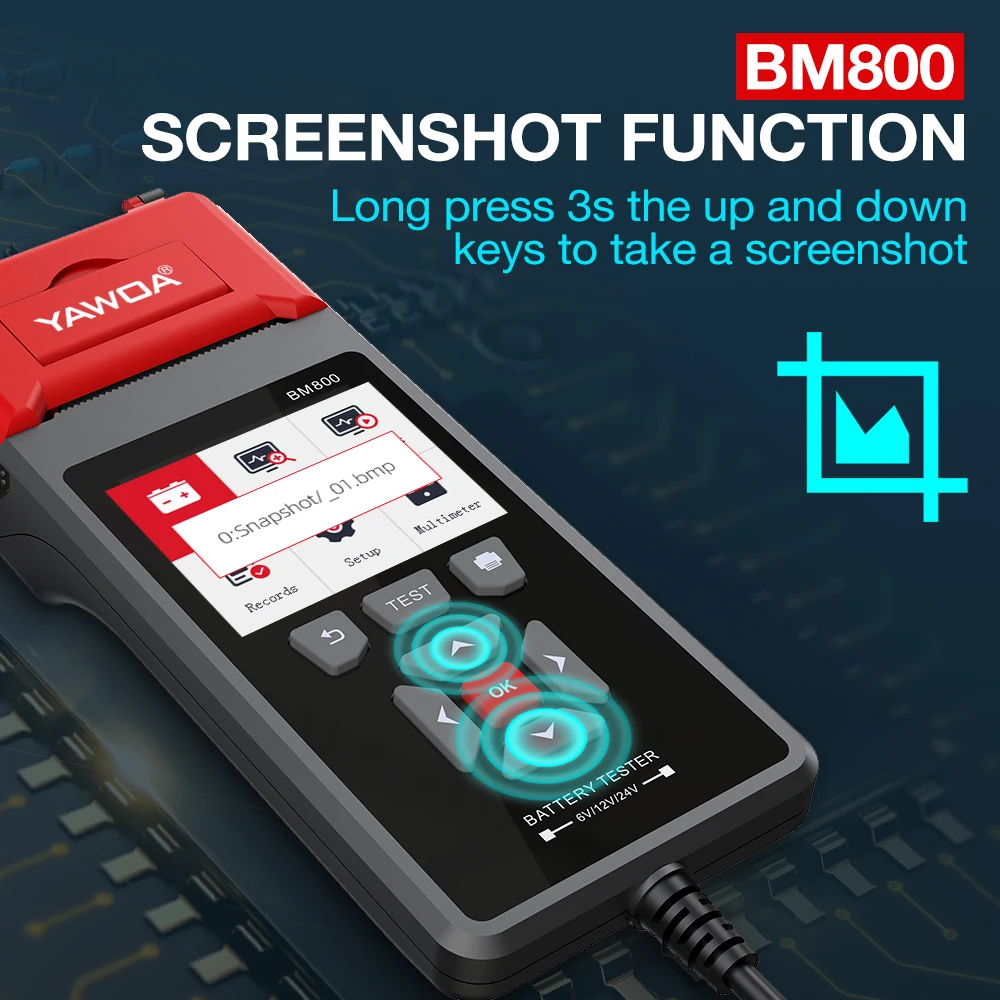 NEW KINGBOLEN BM800 Car Battery Tester 6V 12V 24V Battery Analyzer Cranking Test Charging Test Max Load Print Report