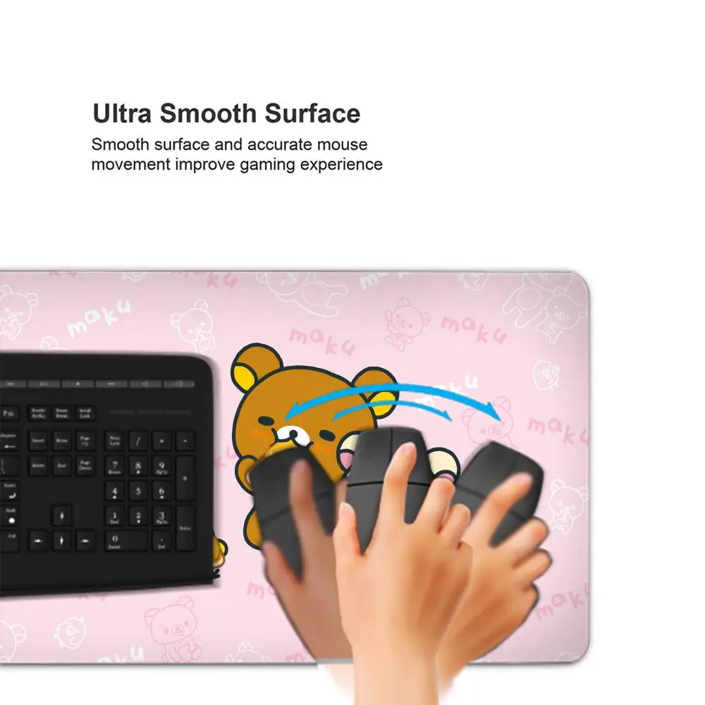 Kawaii Game Rubber Mat Cute Mousepad Non-slip Table Mat Anime Pink Rilakkuma Office Computer Accessories Speed Desktop Mouse Pad