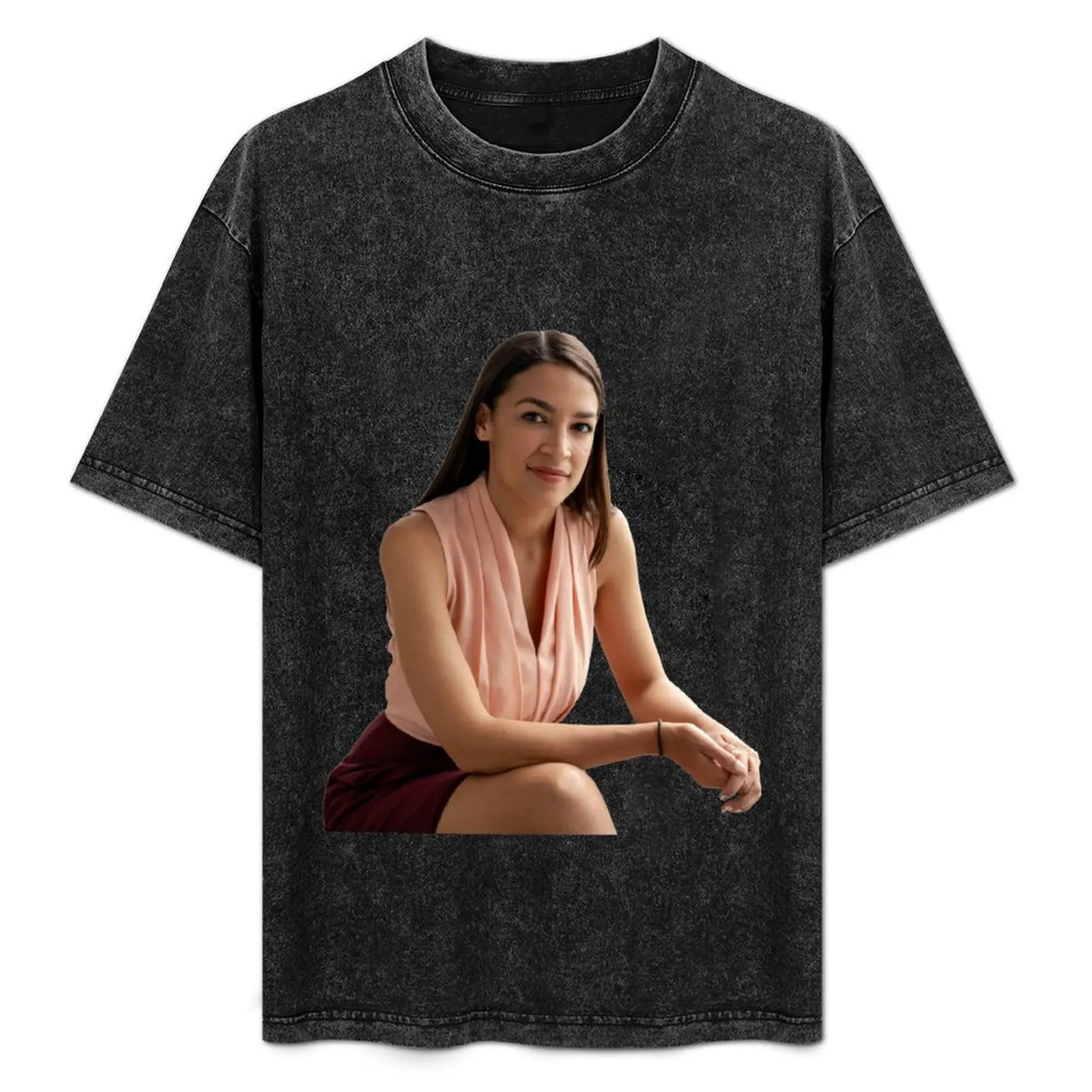 Camiseta con estampado de Alexandría Ocasio-Cortez AOC, camiseta informal de manga corta a la moda