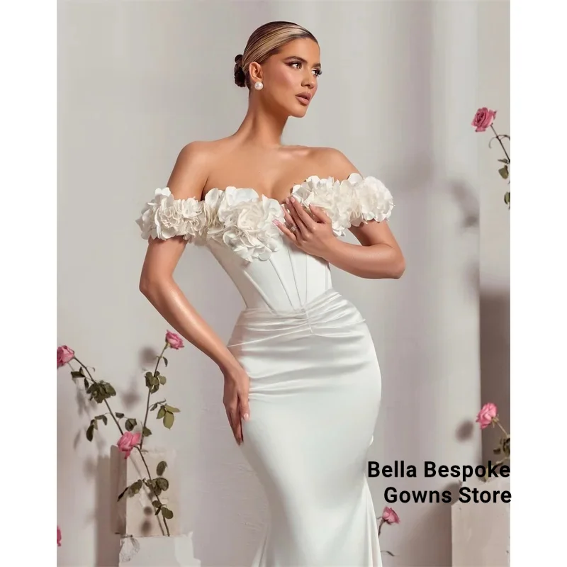 Elegante zeemeermin prom-avondjurk uit de schouder Saoedi-Arabische gala vestidos de fiesta ceremonie feest op maat