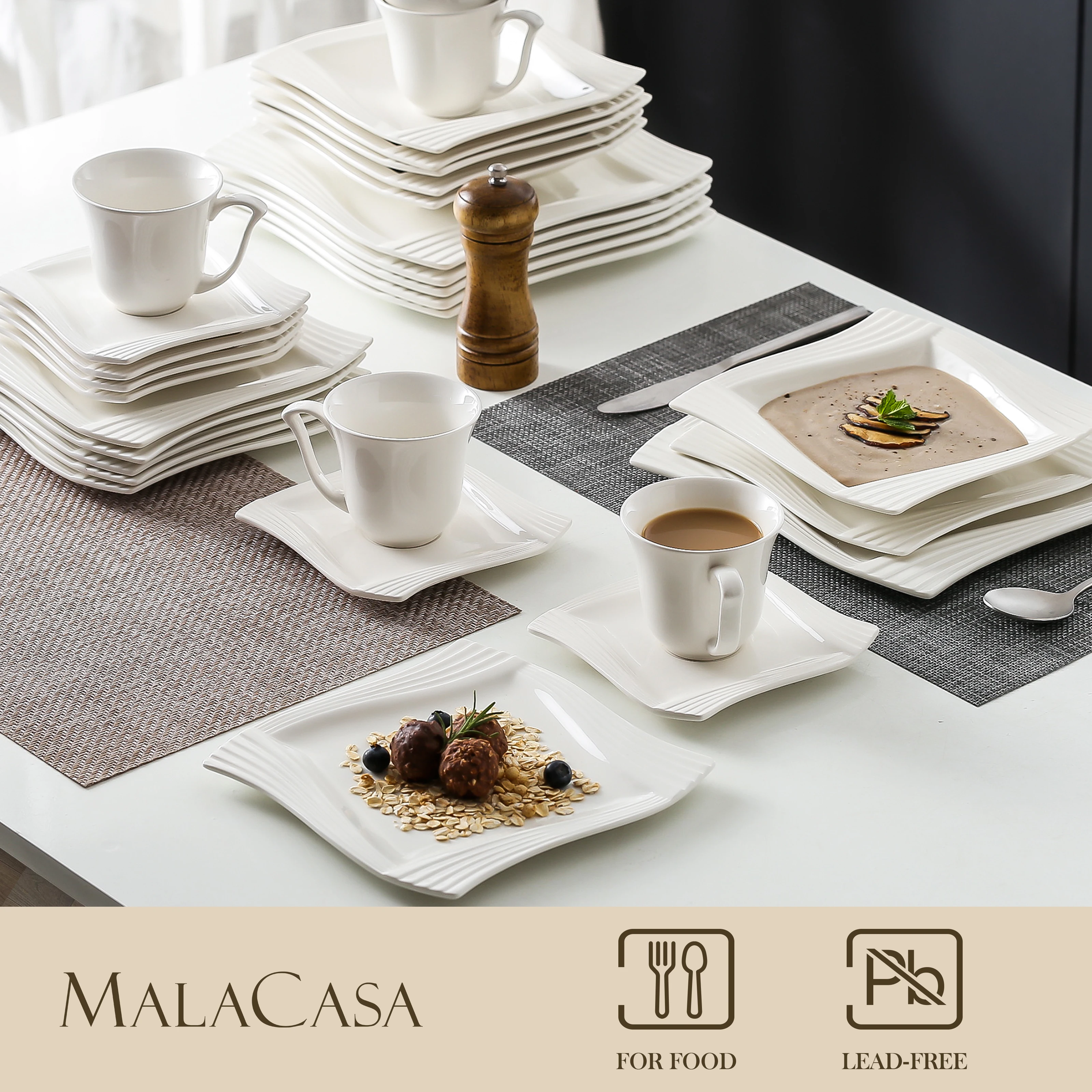 MALACASA Amparo 30/60 Piece Wh - Outdoor Camping Dining Set ulasan dan harga