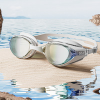 Anti-fog WaterProof Adjustable Silicone Sports Myopia Swim Goggles UV Shield Beach Surfing Swim Eyewear Myopia Bathing Glasses