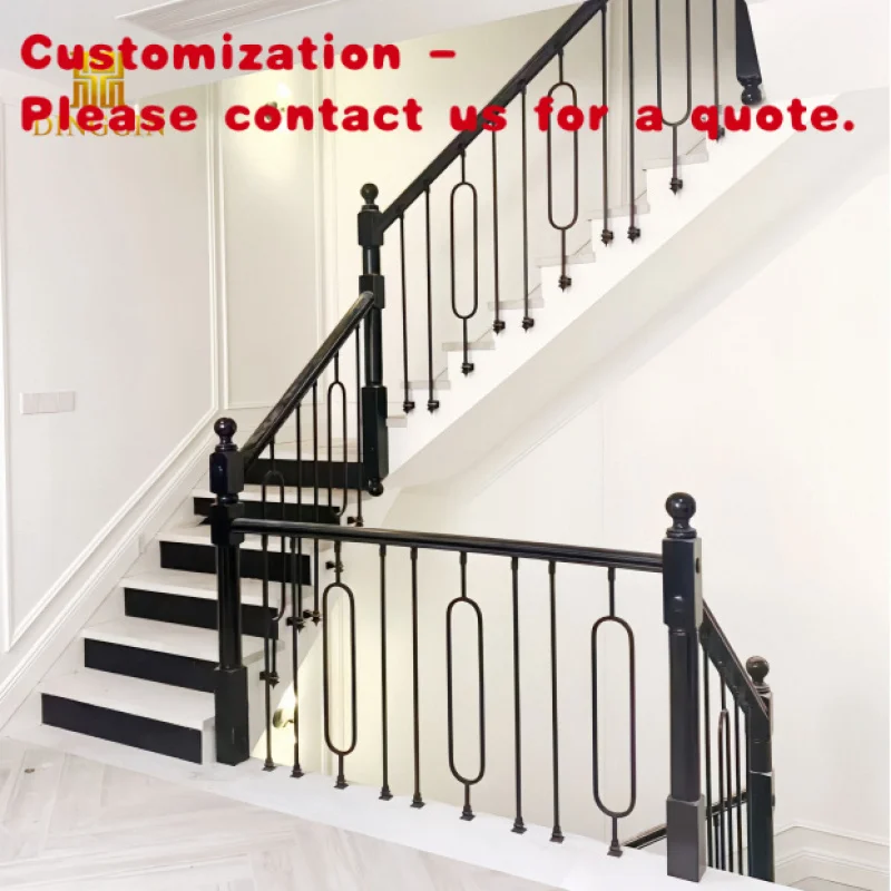 맞춤형 철제 계단 난간 액세서리, 철제 계단 난간 디자인 사진, 실내 단조 철제 난간, 타원형