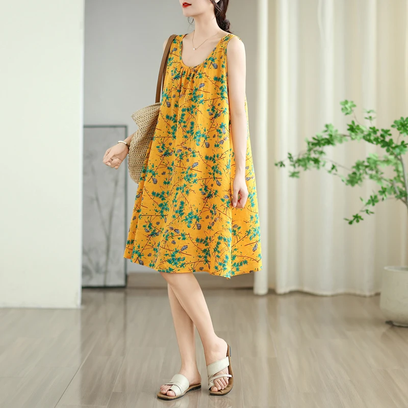 Vestido Largo Hoado de Verano con Estampado de Aodón para Mujer, Vestido Largo de Una Pieza con Cuello en V, ro e Inf...
