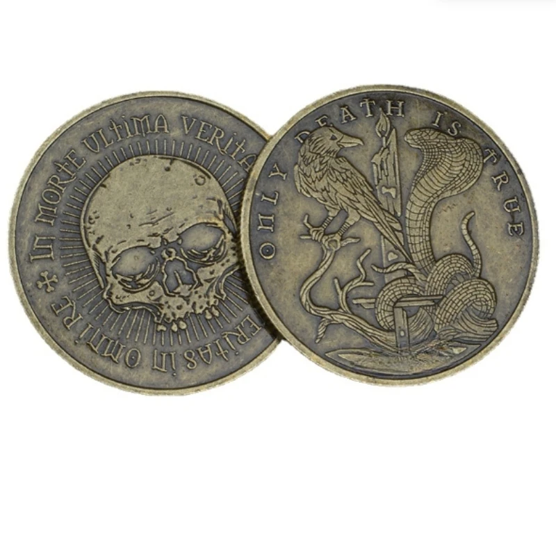 Christmas Gift Eagle Snake Coin Commemorative Coin Badge Skull Coin Relief Copper Silver Coin Collection Commemorative Coin