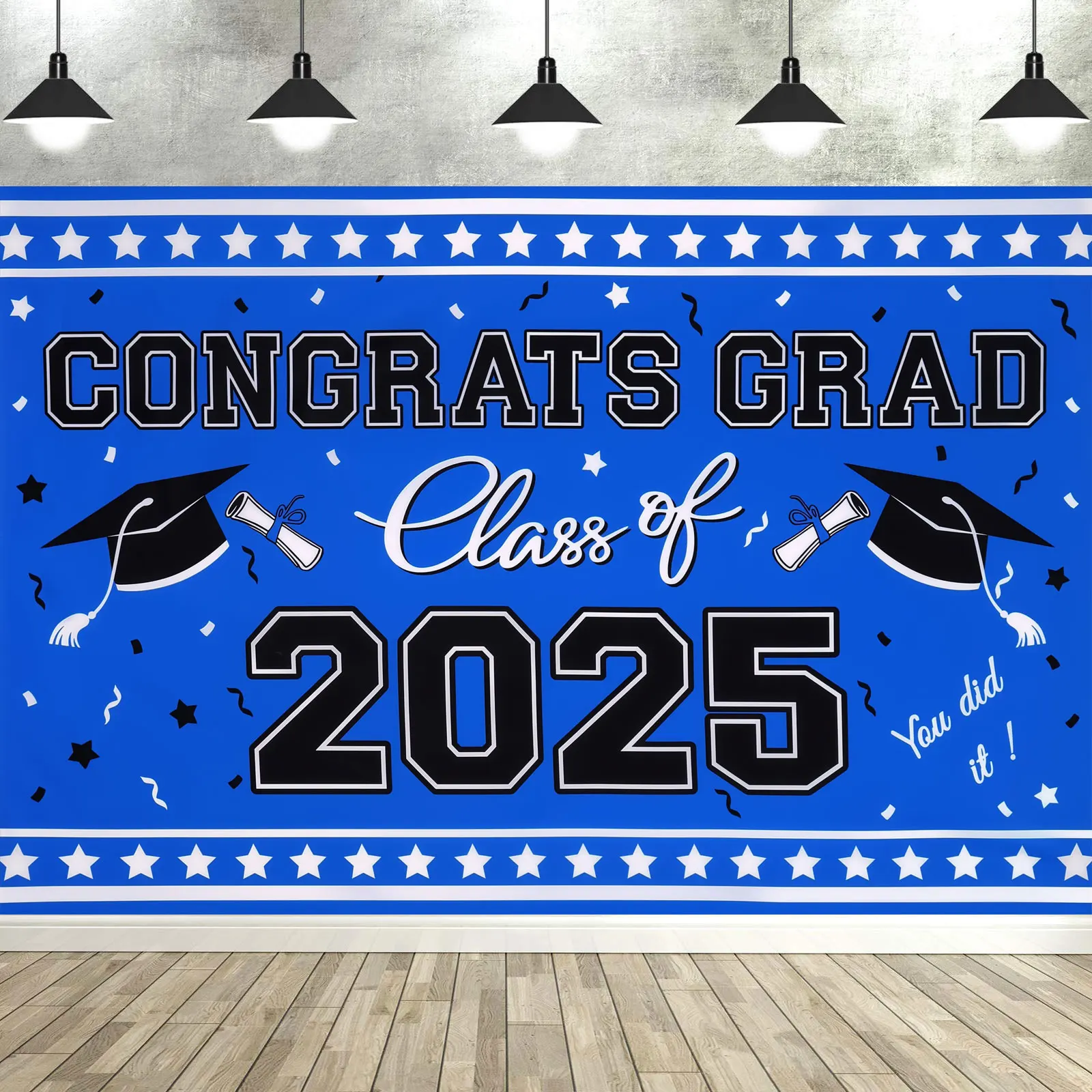 Congrats Grad Banner Congratulations Backdrop Graduation Decorations 2025 Photographic Studio Photo Backgrounds