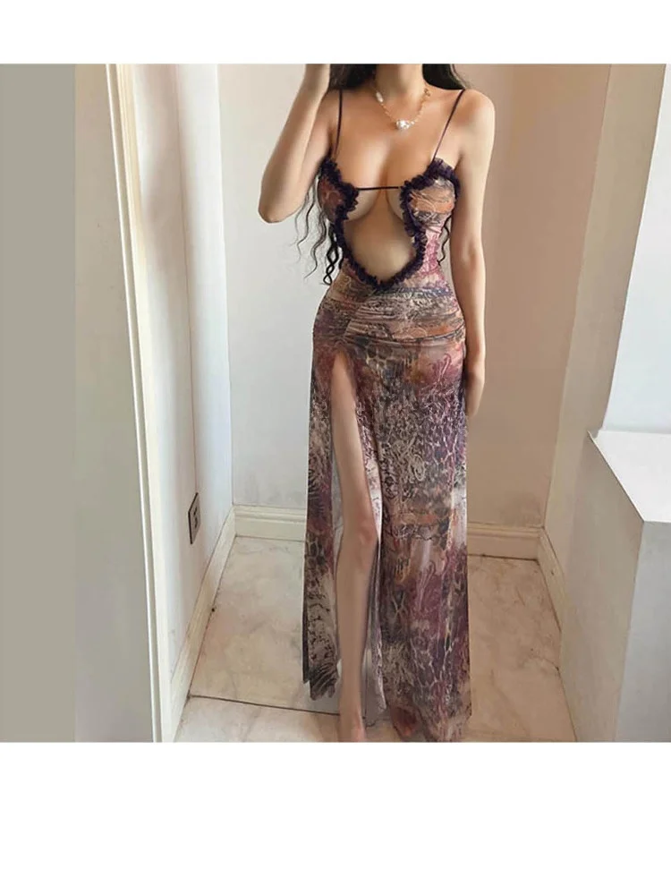 

ZZ Bone Summer New Street Sle Design Hollow out Semi-Transparent Bikini Dr Beach Vaion Tank Top V-Ne Wrap Skirt