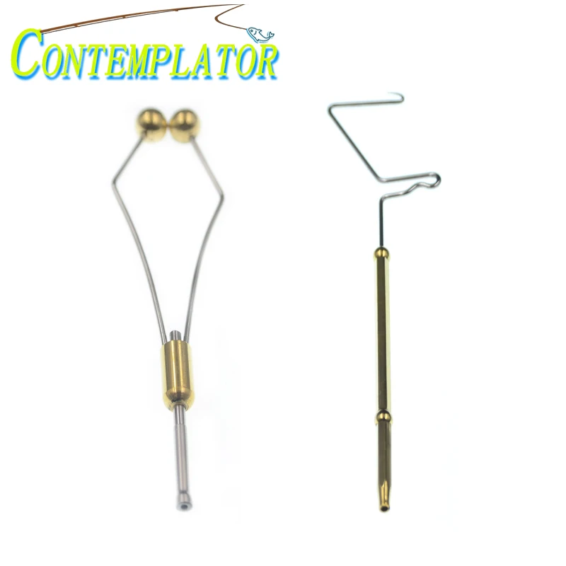 CONTEMPLATOR Fly Tying 2pcs Ceramic Bobbin Holder Round Ball Feet&Half Hitch Rotary Whip Finisher Tool combo