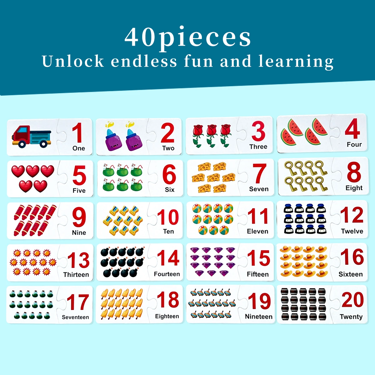 Puzzle Number Card, 52 Cards Learn While You Puzzle Improve Children's Manual Brain Abilities Educational Learning Book Gift