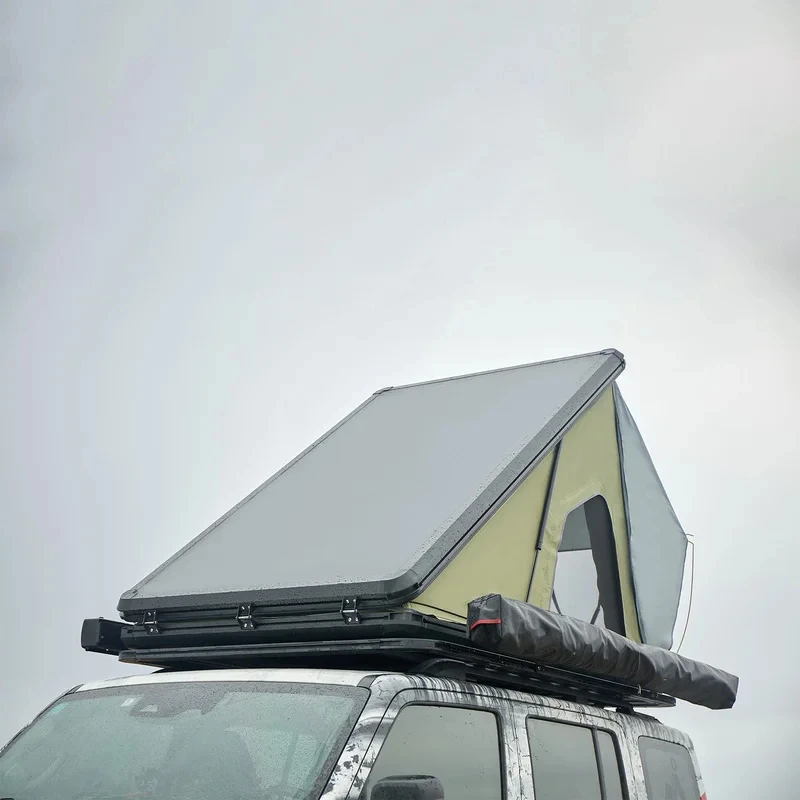 High Quality Aluminum Hard Shell Roof Top Tent 4 Person Lightweight Outdoor Travel Car Camping Equipment
