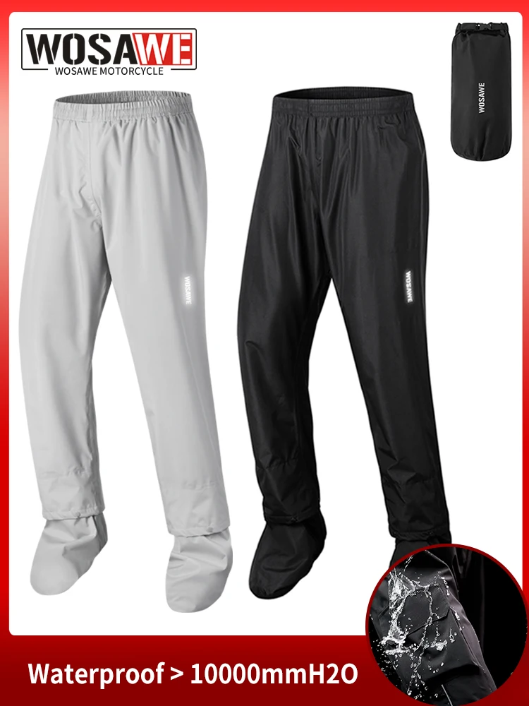AliExpress WOSAWE Motorcycle Rain Pants Outdoor Rainproof Pants with Shoe Covers Waterproof Rain Trousers for Fishing Cycling Hiking