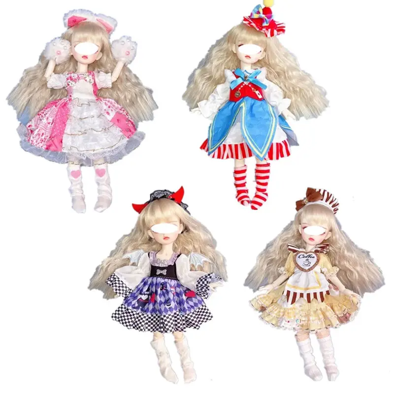 Doll Clothe for 30cm 1/6 Bjd Byte Doll DIY Dress Up Lolita Style Maid Dress Skirt Princess Clothing Casual Suit Toy Accessories