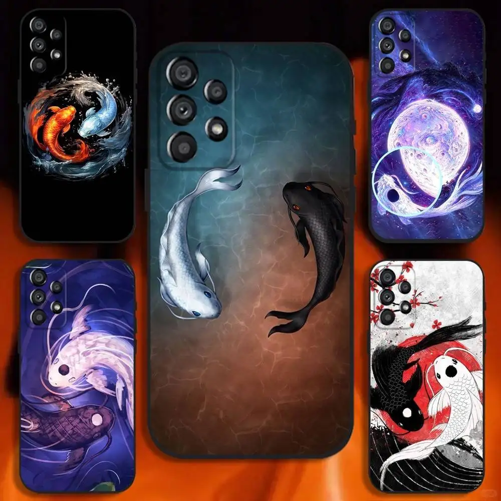 

Koi Fish Yin Yang Art Phone Case For Samsung Galaxy A20,A21s,A22,A31,A32,A52,A53,A72,73,A80 Soft Black Cover