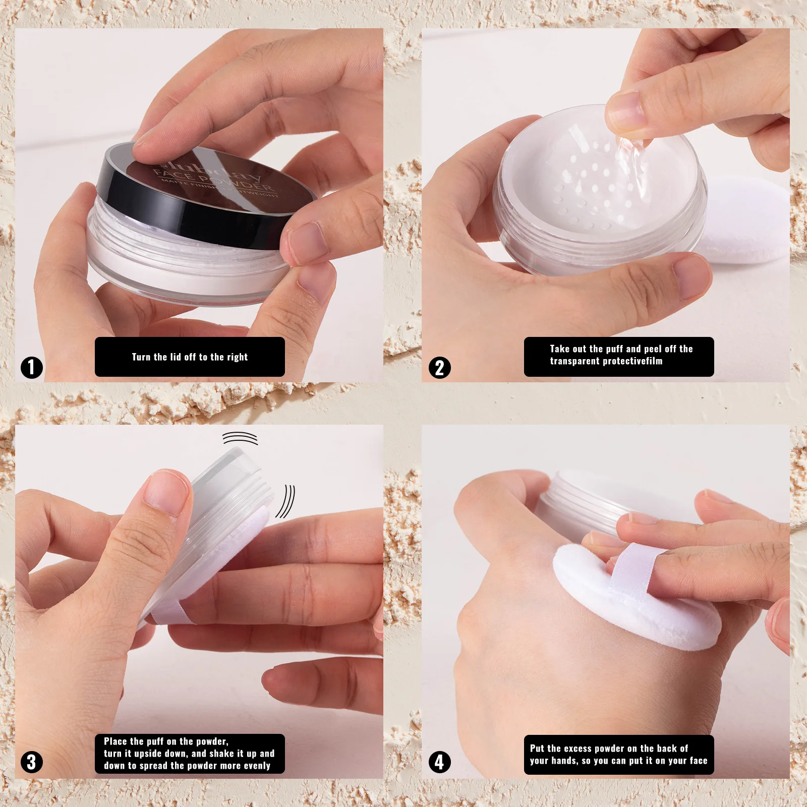 フェイスパウダー、オイルコントロールパウダー＆コンシーラー、マット仕上げルースパウダー、汗に強い長持ちメイク、半透明
