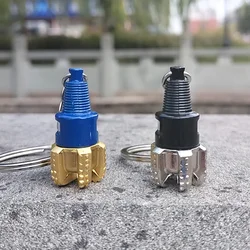 PDC Gear Drill Bit Keychain Metal Keyring Creative Drill Pipe Car Pendant Accessories Oilfield Workers Souvenir Gifts