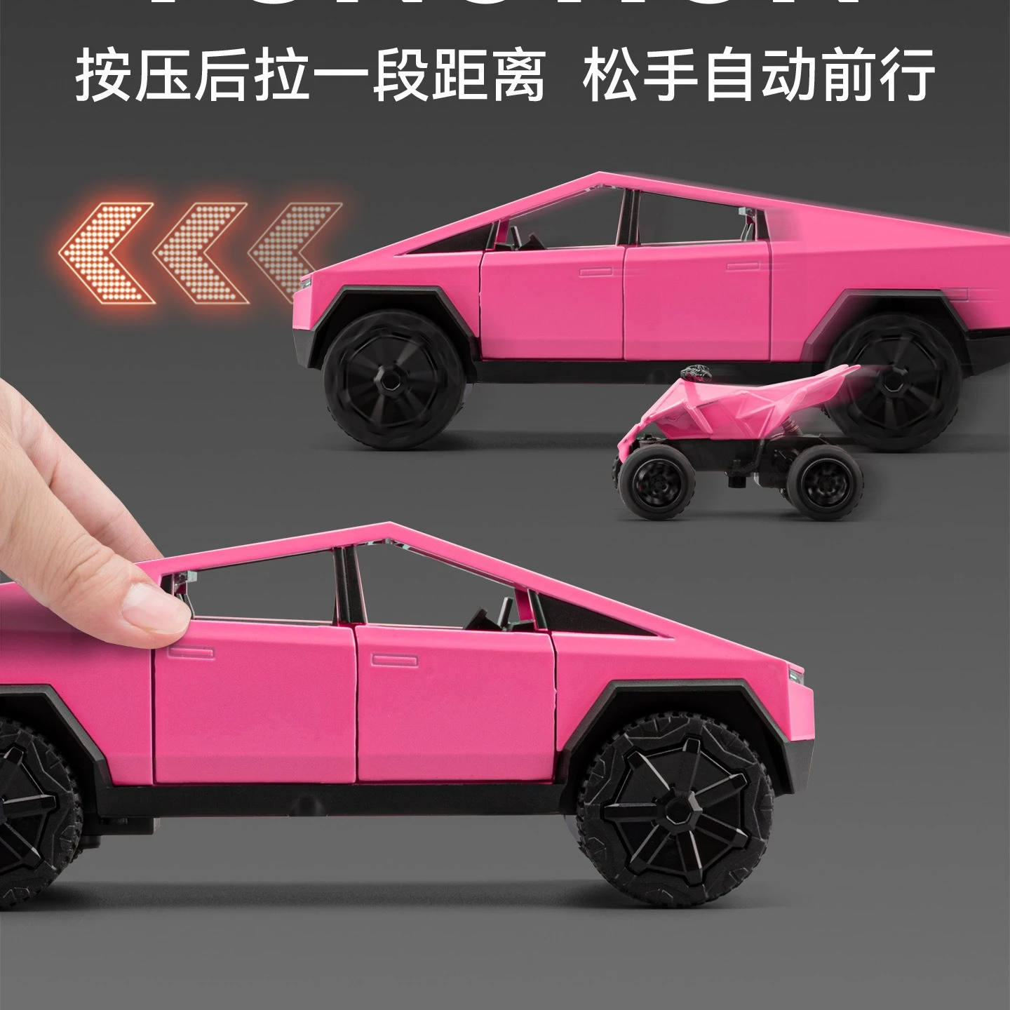 1:32 NEW ENERGY Cybertruck Toy Alloy Off Road Diecast Metal Model Sound & Light Pull Back Toy Gift for Friends Ornaments