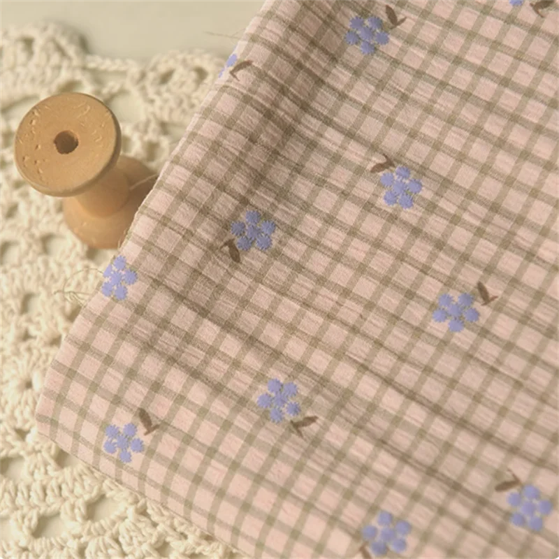 

Floral Polyester Fabric, Checkered DIY Shirt Top Skirt Cheongsam, Women's Clothing, Handmade Fabrics