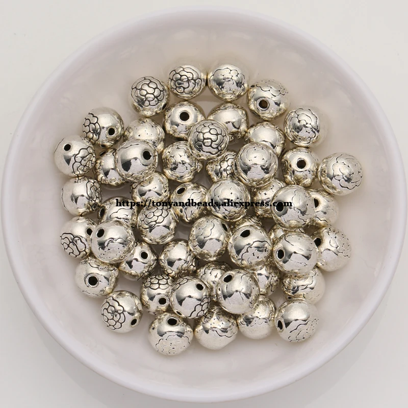 

(50Pcs / Lot !) Zinc Alloy Tibetan Antique Silver European Charm Spacer Beads For Jewelry Making Size 7x7.5mm HZ-2590