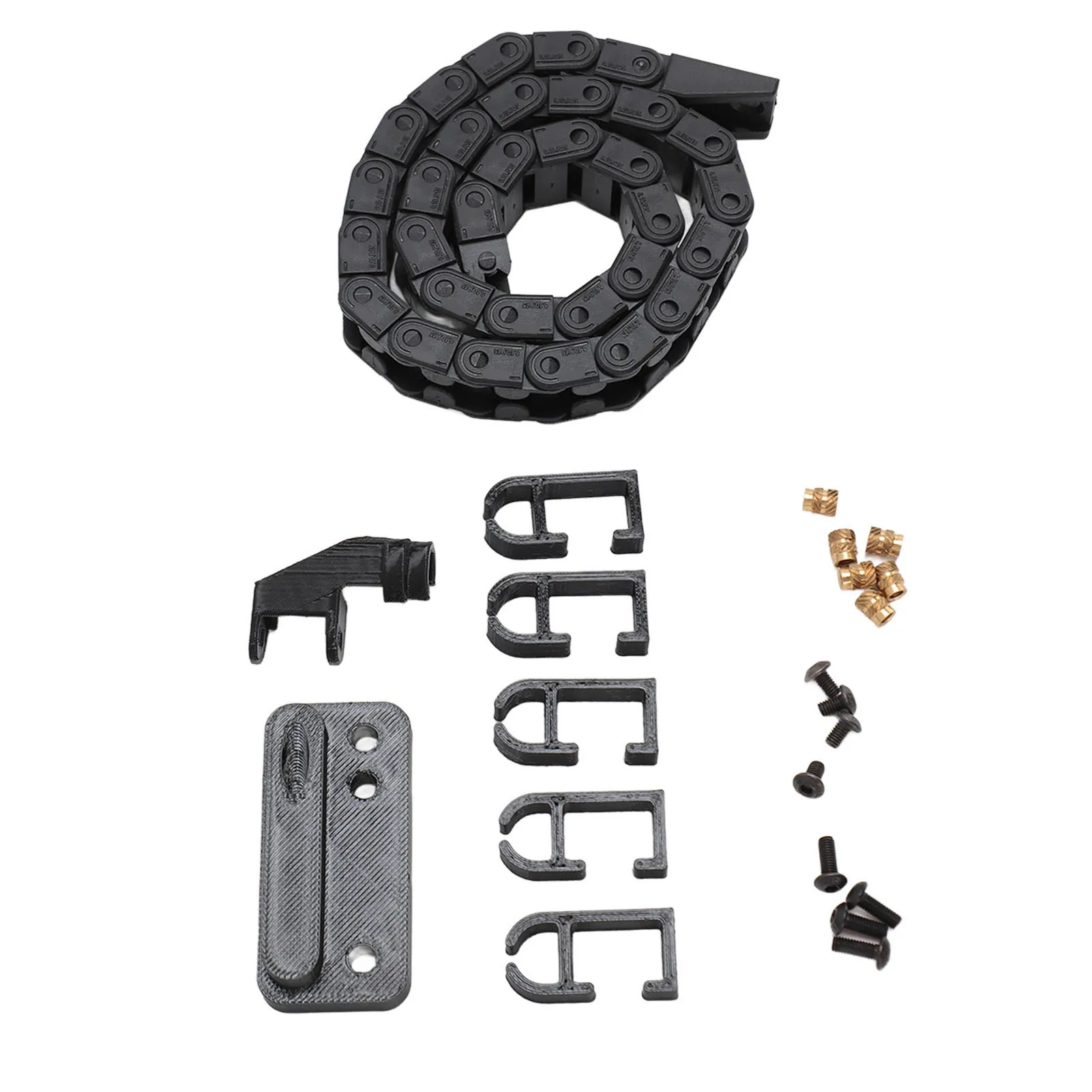 سلسلة سحب طابعة ثلاثية الأبعاد محمولة 16.9 بوصة أسود ABS مرن منخفض الضوضاء سهلة التركيب كابل حامل الأسلاك لاستبدال الخيزران P1P #5