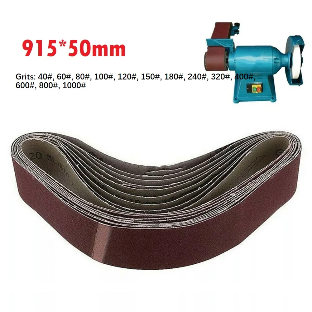 50*915mm Durable Sanding Belts 40-1000Grit Cloth Belt Sanders Poly Cloth Backing For Furniture Hardware Decoration Polishing