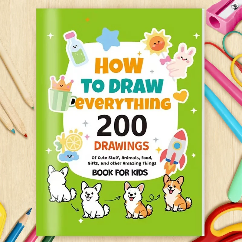 

Раскраска милого щенка, содержащая более 200 узоров, книга для рисования покровати: как нарисовать все для начинающих рисовать