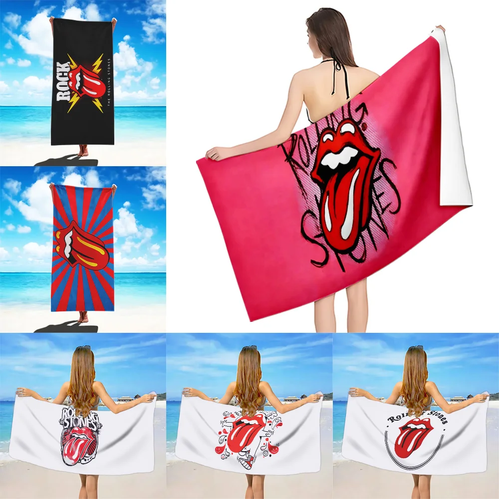 Beach Towel Microfiber Sand Free Quick Dry Soft Sandproof Pool Towels R-RollingS S-Stones for Women Travel Gym Shower Camping