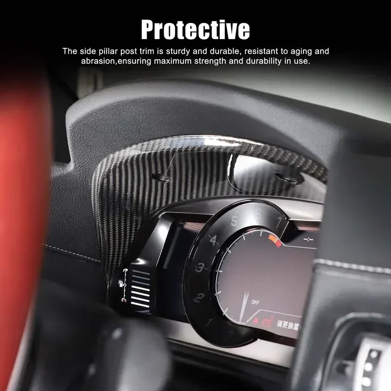 

For Toyota Supra A90 MK5 2019-26 Real Carbon Fiber Car Dashboard Frame Decorative Trim Cover Interior Car Accessories