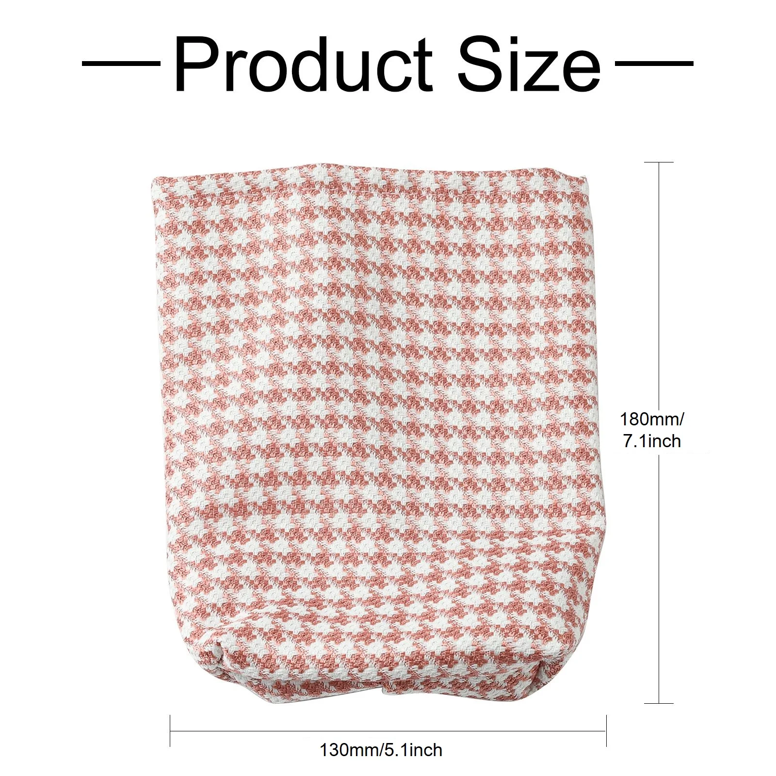 5Pcs Pink Tartan Drawstring Bags Reusable Gift Bags Checkered Cloth Gift Pouches for Holiday Wedding Party Favors(18x13cm)