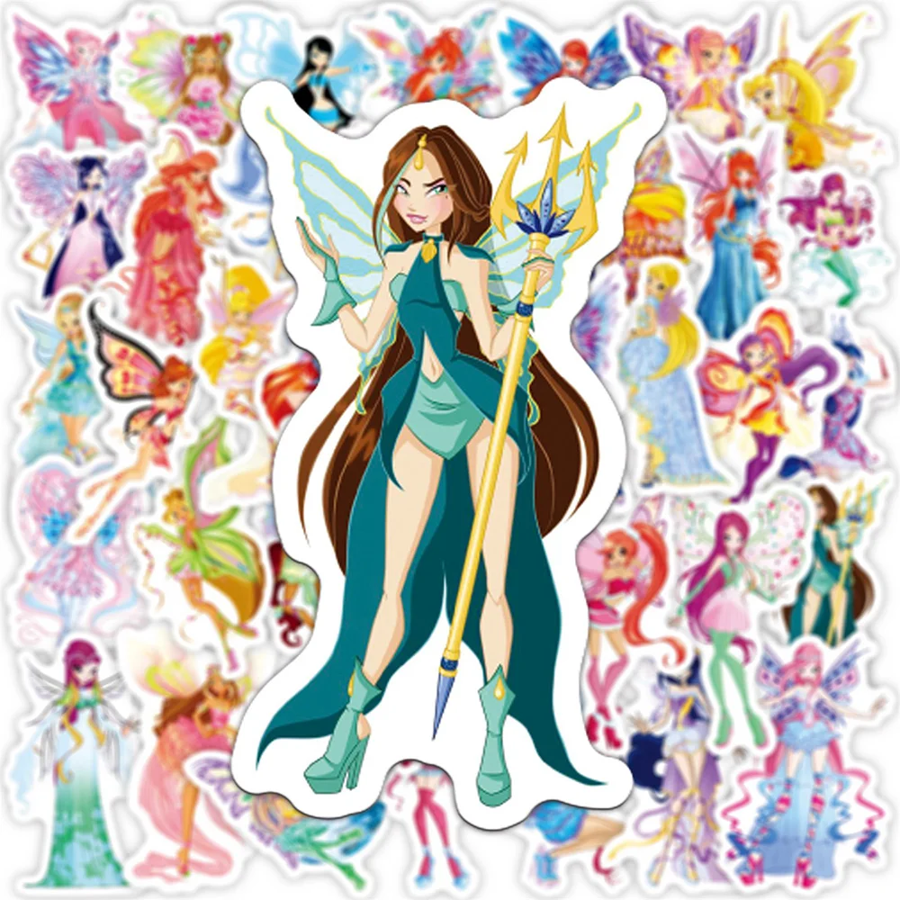 10/30/50PCS Disney Butterfly Princess Series Stickers DIY Phone Laptop Luggage Skateboard Graffiti Decals Fun for Kid Gift